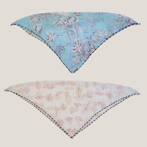 Set of 2 Floral Lightweight Scarfs, Handkerchiefs Bandanas Accessories